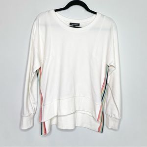 525 America Rainbow Stripe Sweatshirt in Bleach White Multi